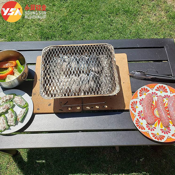 Aluminum Barbecue Grill Disposable Grill Pans Metal Mesh Aluminum Stand