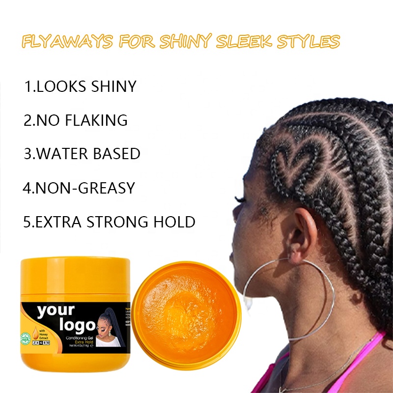 4oz Herbal Hair Styling Gel Wax for Braid Edge Control Unisex Private Label Products