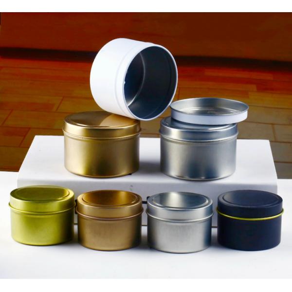 4oz 8oz Aluminum Cookie Tin Cans Round Empty Candle Jars With Metal Lid