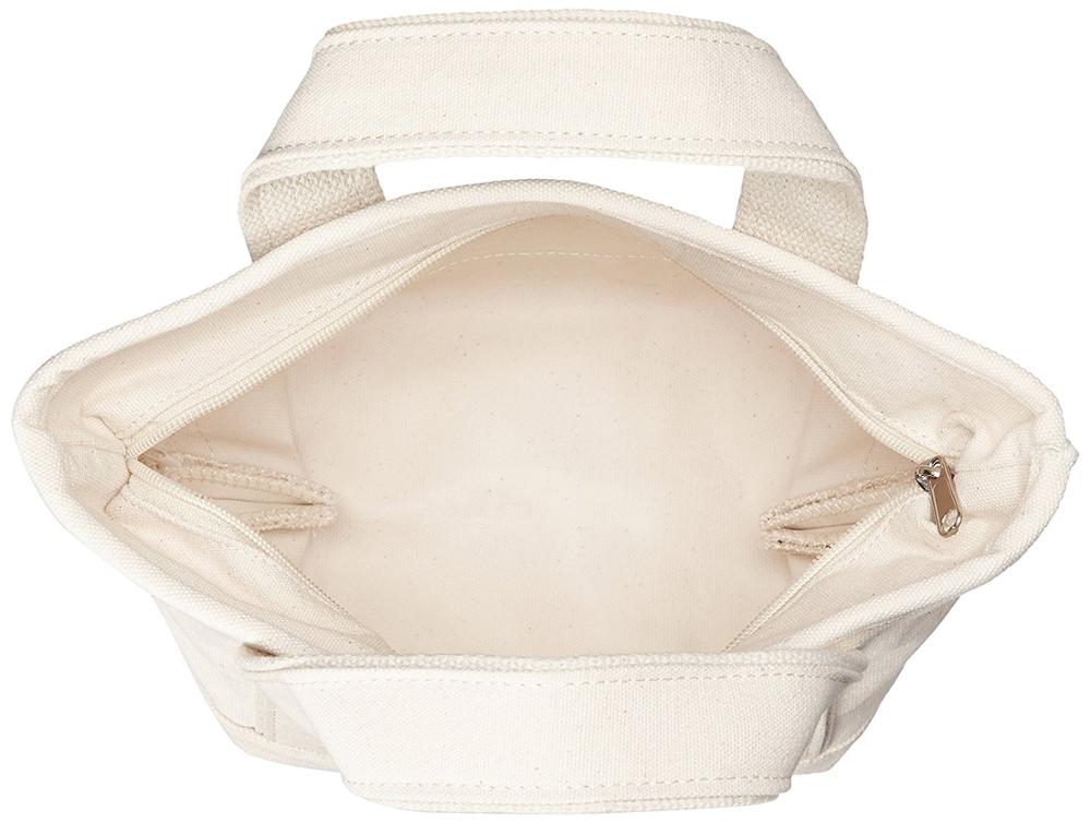 Mini Fabric Over The Shoulder Tote Bag Organic Plain White Convenient Handles