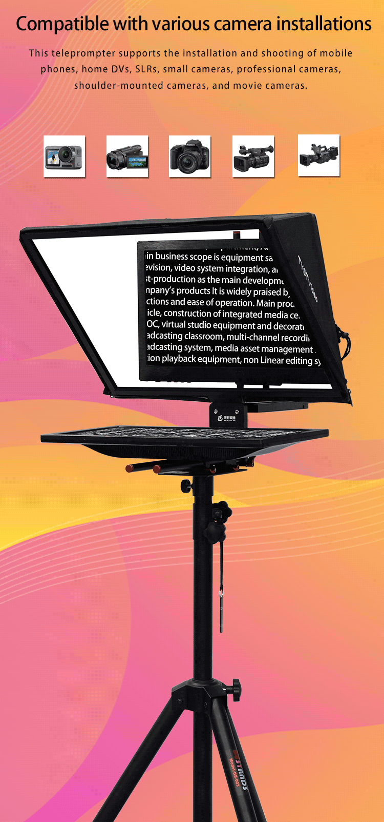 20-inch Single Screen Tempered Prompter Glass for Accurate Teleprompting and Shooting