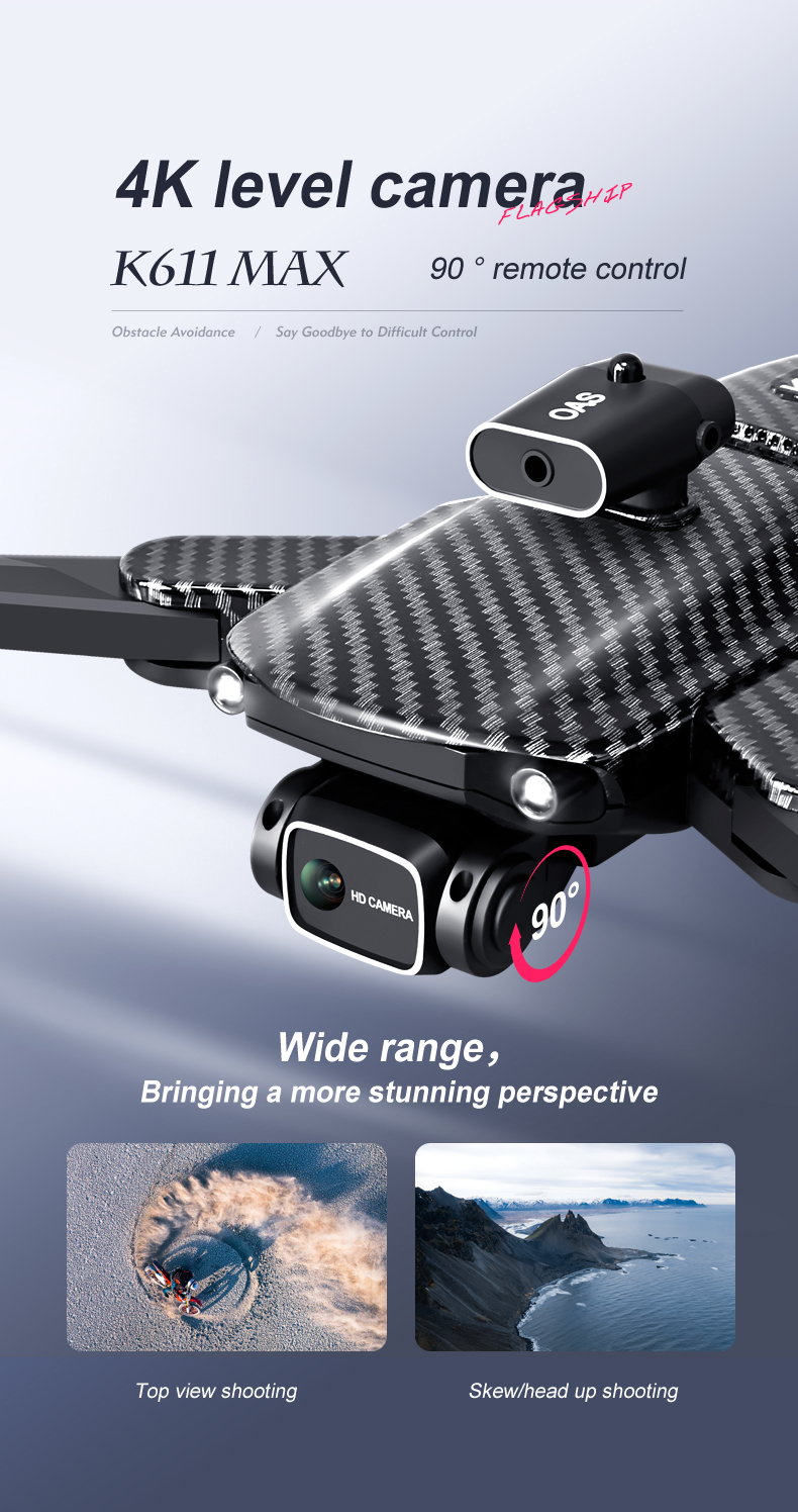 K818max 360 Degree Flip Drone Professional 4k Obstacle Avoidance Fpv Wifi Camera Electric for Intermediate Operators 122 g