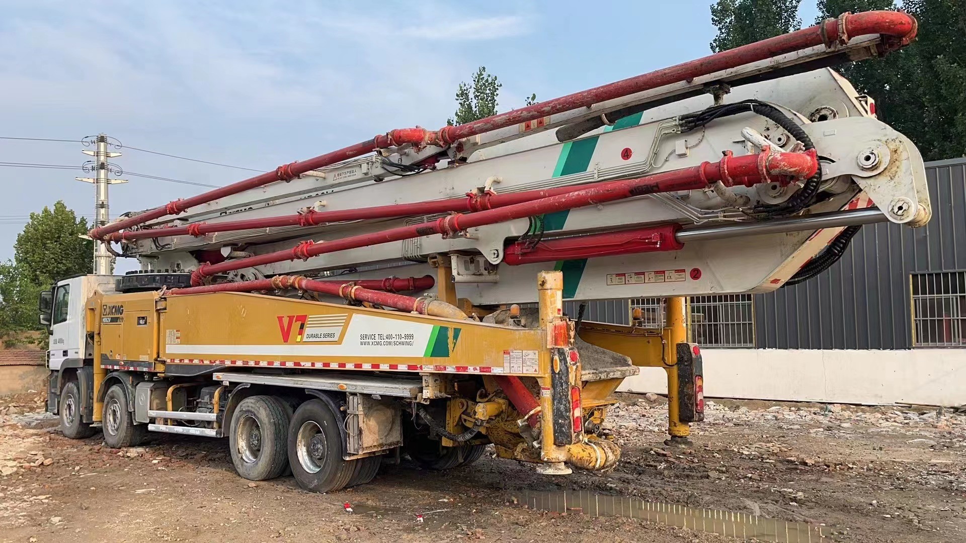 HB62V 62m Used Concrete Pump Truck 2019 XCMG Refurbished Concrete Pumps