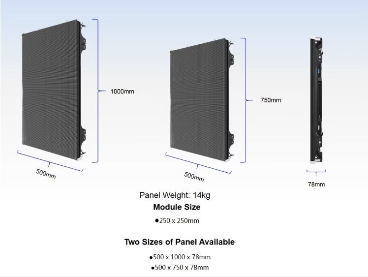 Ultra Slim Indoor Fixed LED Video Wall with Front Maintenance Service 500*750mm 500*1000mm LED Panel