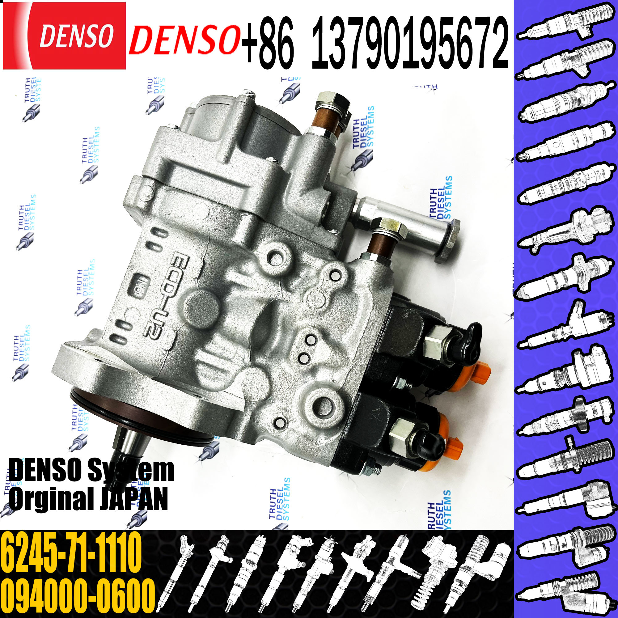 Chinese high quality same original common rail pump 094000-0601 6245-71-1112 6245-71-1110 for komatsu higher pressure fu