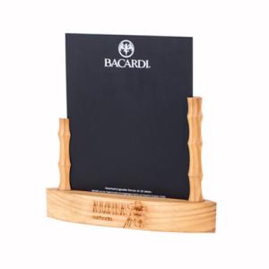 China Rewriteable Blackboard Laser Logo Nature Wood Table Top Menu Holders wholesale