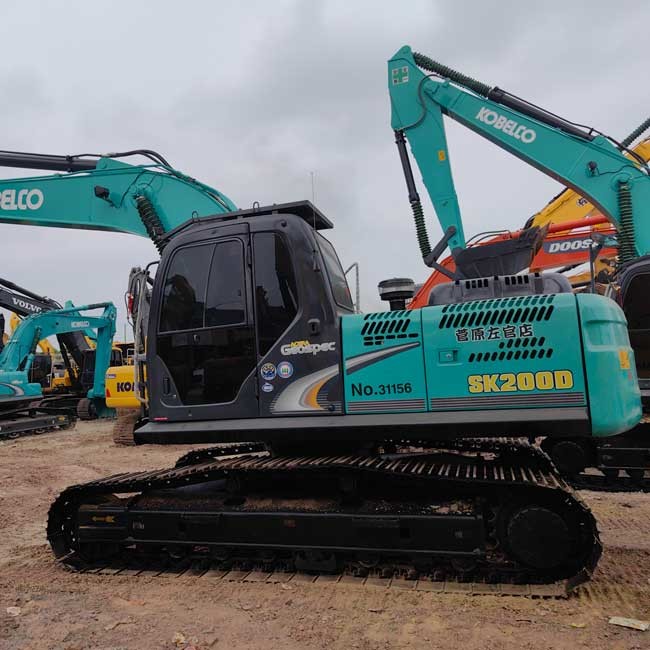 20tons Second Hand Kobelco Excavator Middle SK200D Crawler Excavator 0.8m³ Bucket Capacity