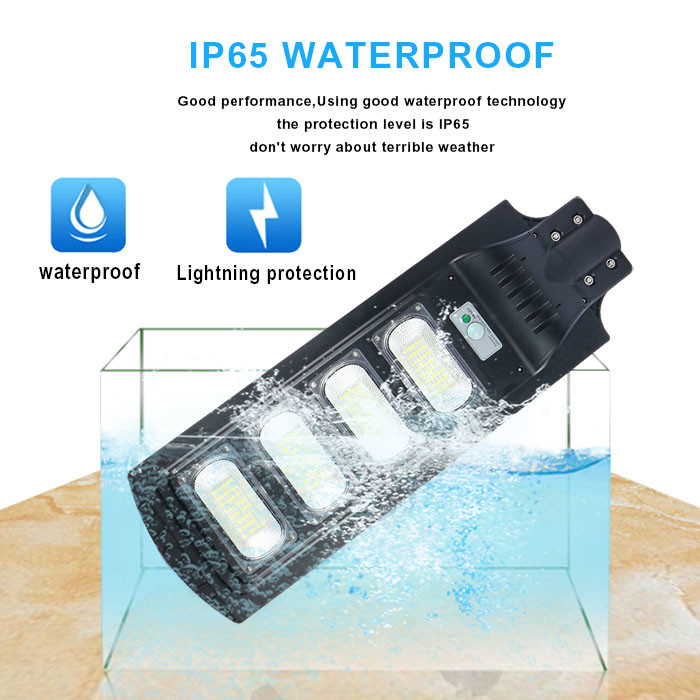 120w High Power LED Solar Street Light All In One 6500K Smd 2835 Streetlight LiFePO4 20Ah Battery