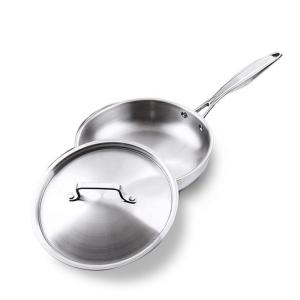 China Extra Strong Stovetop Frying Pan Stainless Steel With Lid wholesale