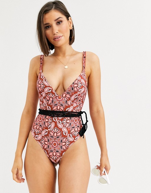 Tiered Layer Tie a Knot Front Top With Low waist Bikini swimsuit high cut