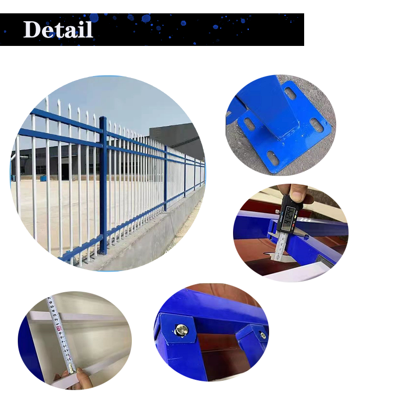 Home Garden Powder Coated Top Spear Metal Tubular Black Wrought Iron Fence
