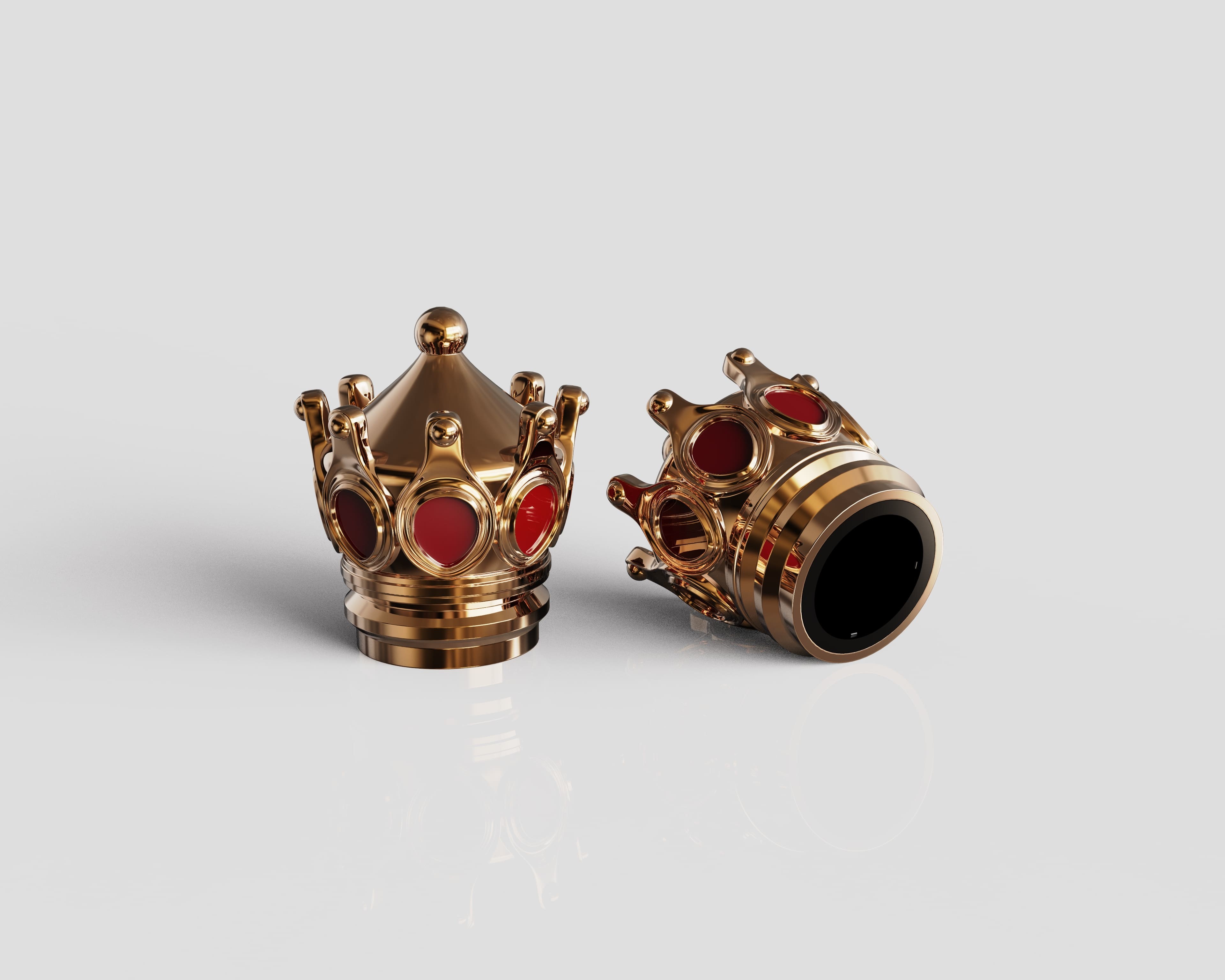 Shiny Gold Customized Crown-shaped Zamak Perfume Caps Zinc Perfume Bottle Caps