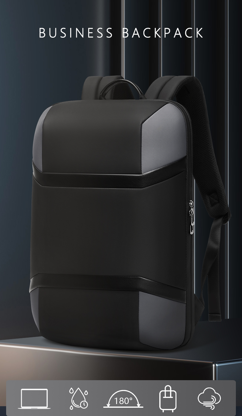 Zipper Closure Waterproof Business Backpack Dual Space Storage