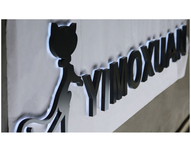 Outdoor Stainless Steel Backlit Signs Background Wall Decor Led Letters