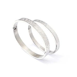 China Tagor Jewelry Regular Stock Fashion 316L Stainless Steel Couple Bangle Bracelet CQZ130 wholesale