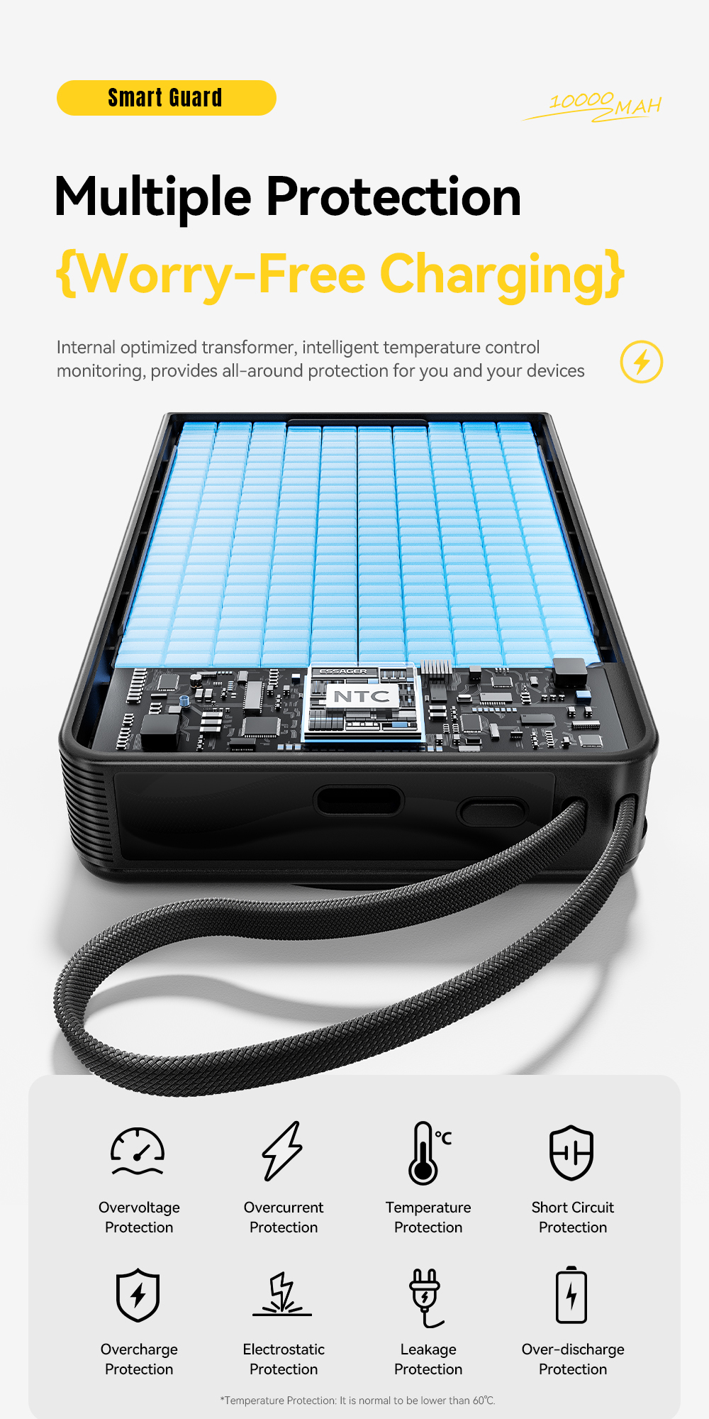ESSAGER ES-D019 Wireless Magnetic Power Bank 10000mah Battery Bank