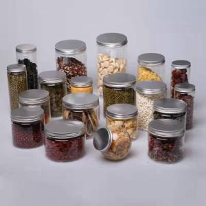 China Honey 750ml Clear Round Plastic Jar With Gold Screw Lid wholesale