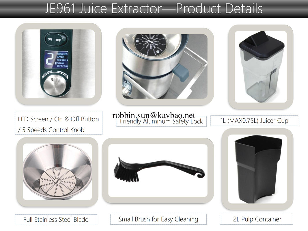 1000W Stainless Steel Luxury Juice Extractor with LCD