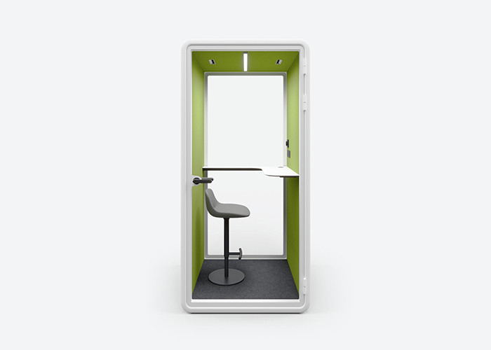 Quiet Office Meeting Pods Aluminum Frame With Solid Panel For Monitor