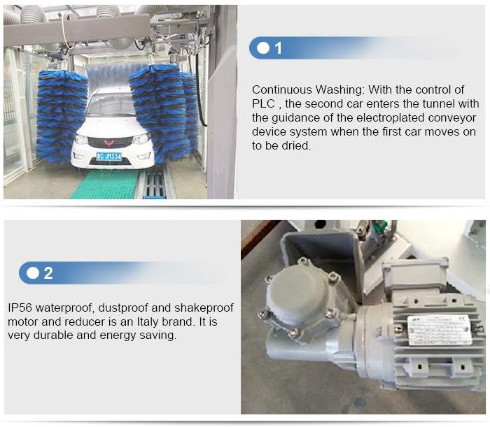 Automatic Tunnel Car Wash Machine With Hot-Dipped Galvanized Steel Frame