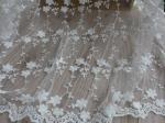 Embroidery Lace Cotton Flower Nylon Mesh Wedding Bridal Dress Fabric 49.21''