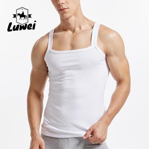 China Organic Cotton Men Workout Tank Top Bodybuilding Crop Gym Stringer Vest wholesale