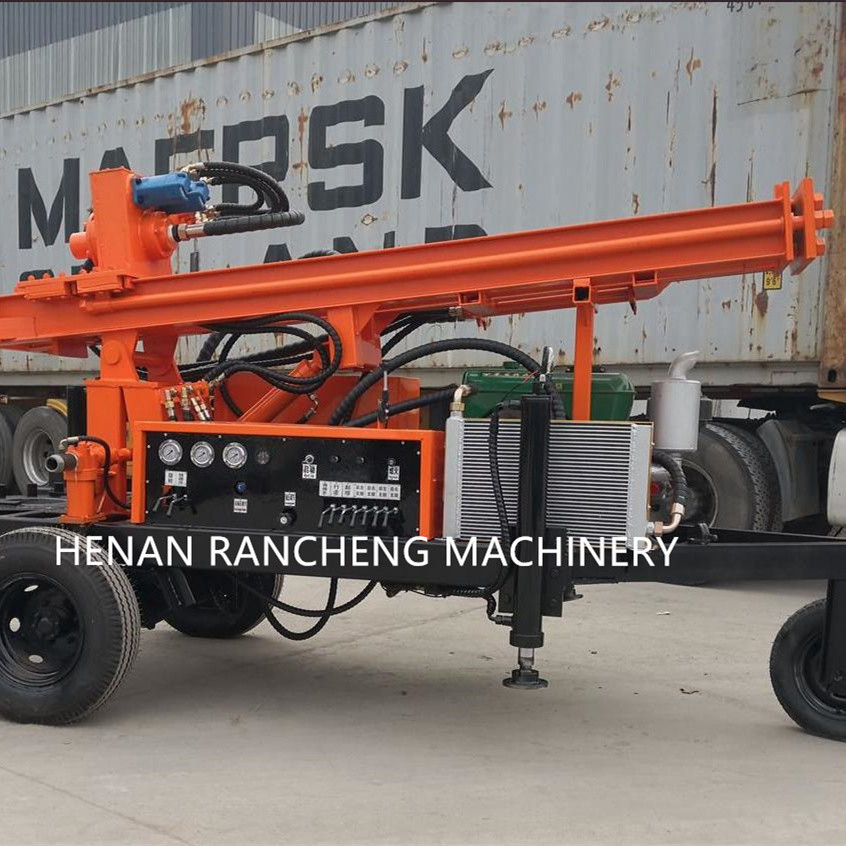 Max Depth 150m Trailer-mounted Water Well Small Borewell Drilling Rig Machine