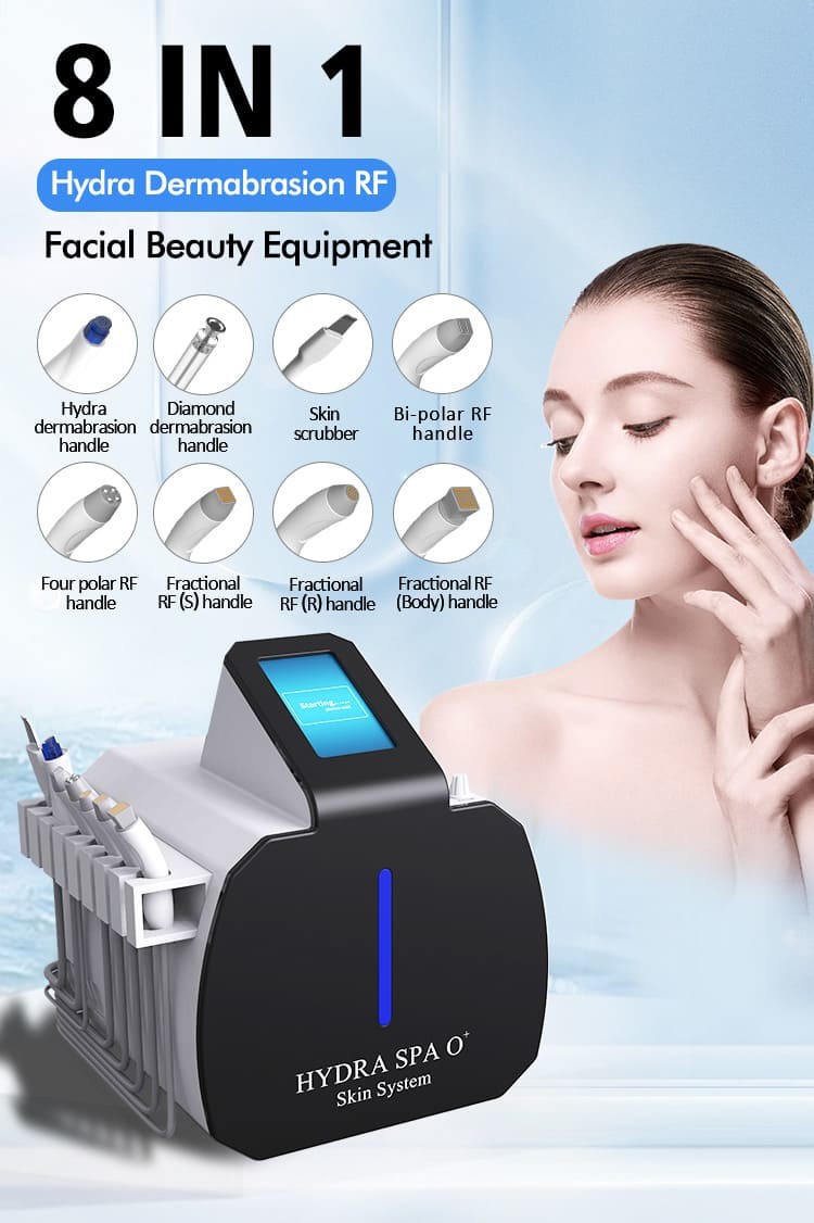 Hydra Dermabrasion Machine 200W Diamond Peeling Microdermabrasion Machine 8 In 1