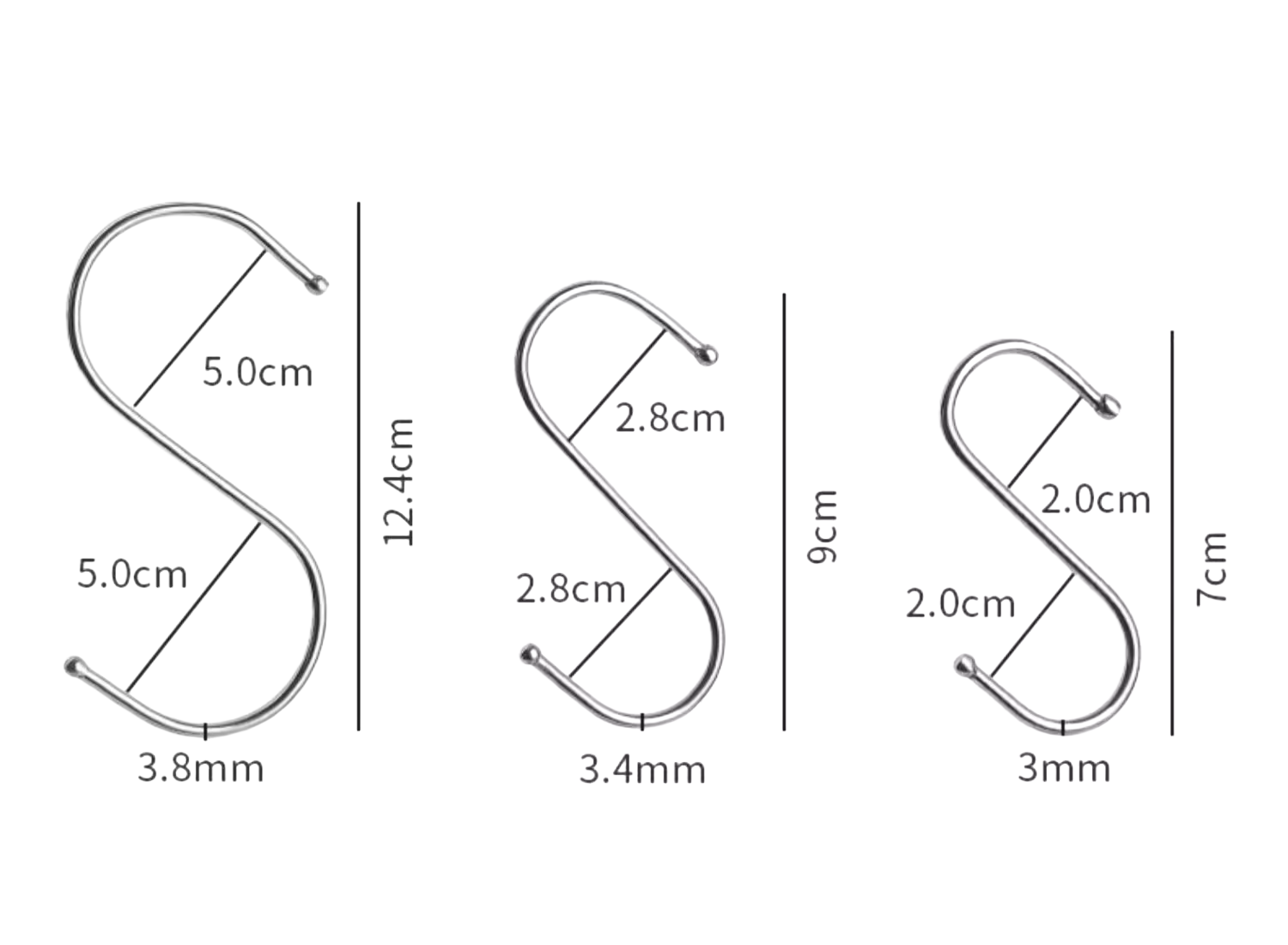 Stainless Steel Metal Hanging Heavy Duty Adhesive Wall Coat Hooks for Clothes M2.5 M3 M4 M5 M6 M8 M10 M12 M14 M16 M20