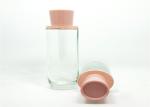 Round Shape Glass Pump Bottles , Transparent Small Lotion Containers