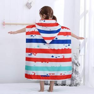 China Microfiber Fabric 35''X24'' Kids Hooded Beach Towel wholesale