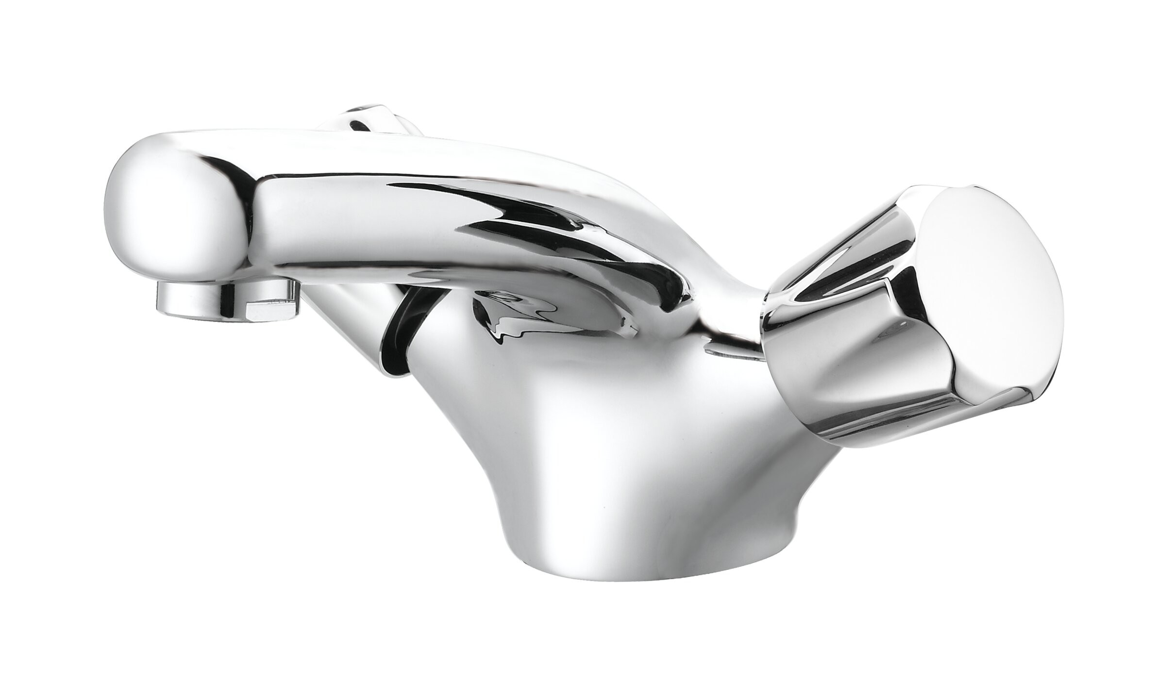 Dual Lever Basin Bathroom Sink Mixer Taps Chrome Hot And Cold Faucet Solid Brass Valve Body