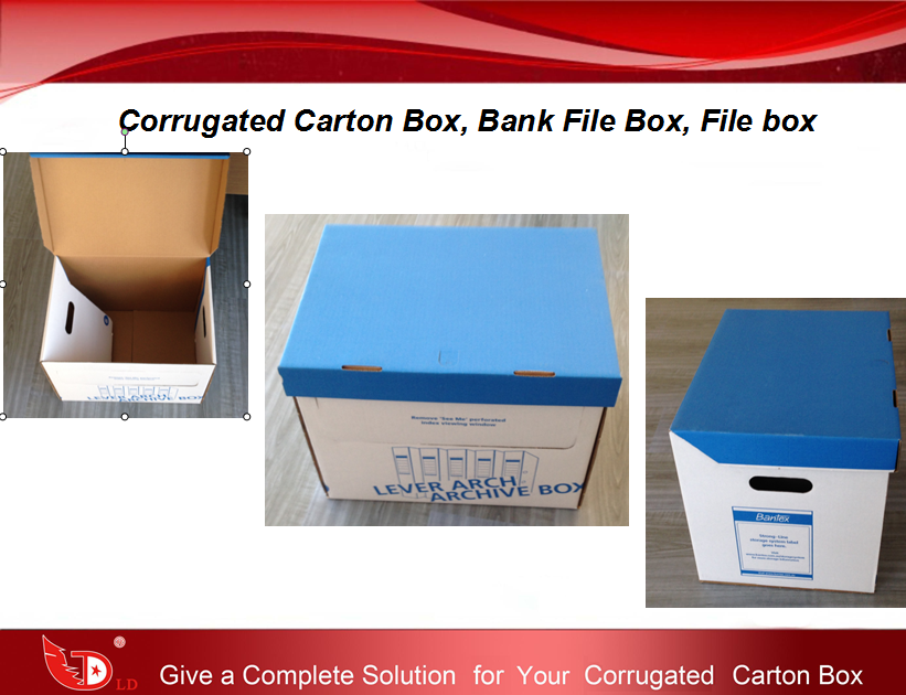 Corrugated carton box , Bank file box, File box