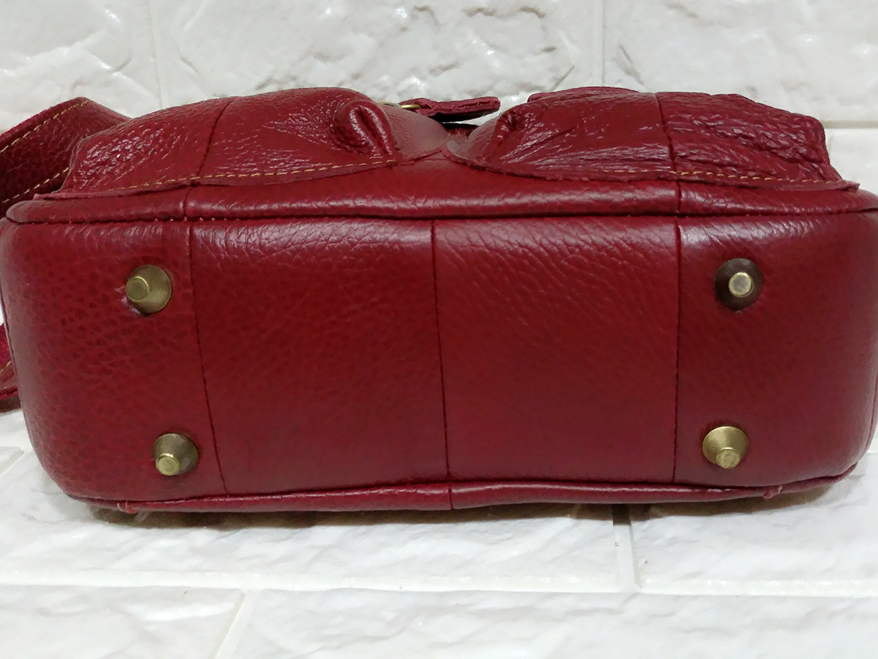 Dumpling Cow Leather Hobo Shoulder Bags Polyester Lining