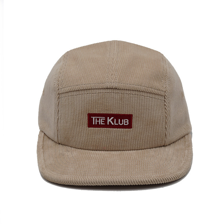 Cream Colored Corduroy Camper Cap Visor Unisex Premium Sport Hat