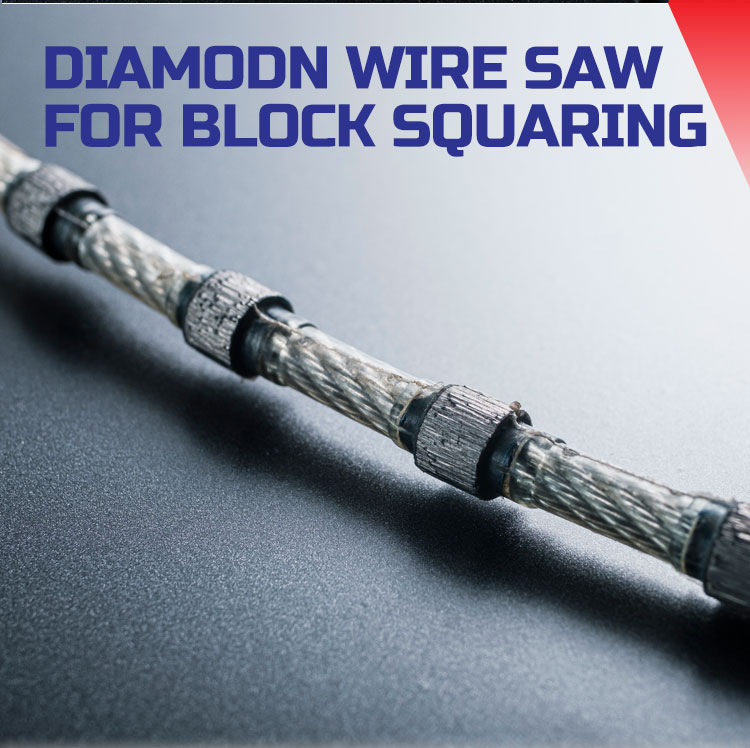 8.8mm Sintered Bead Plastic Diamond Wire Saw for High Precision Granite Block Cutting