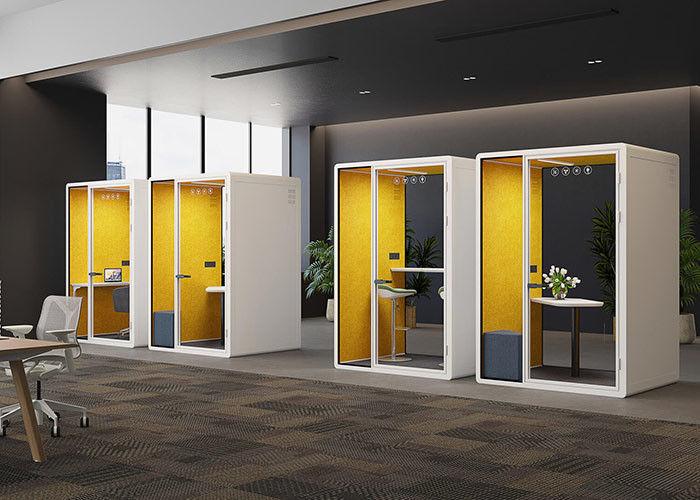 Acoustic Office Pods Modular Freestanding Design Allows For Flexible Placement And Relocation