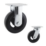 Rubber 150mm 510lbs Loading Heavy Duty Casters With Side Brake