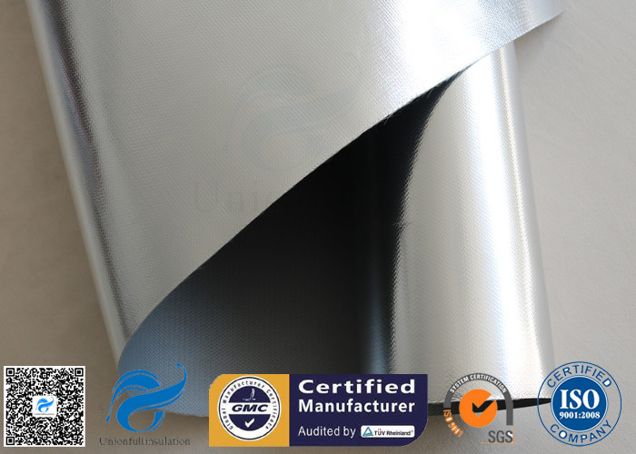 0.5mm Silicone Silver Coated Fabric / Aluminium Foil Fiberglass Cloth