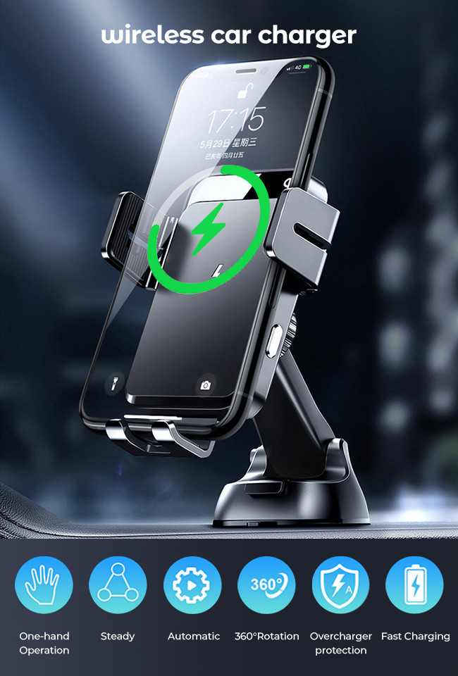 Sliding Cover Design Car Phone Holder Three Way Automatic Adjustment Clamp Arm