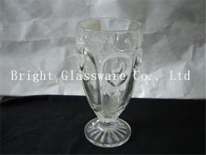 China delicate design milk shake cup, glass ice cream cup wholesale wholesale