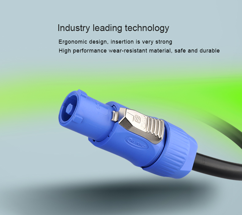 CNLINKO YF-24-C03PE-01-001 Power Quick Plug Socket Ip68 Waterproof Connector Male and Female 20A 3 Pin XLR Powercon Connector