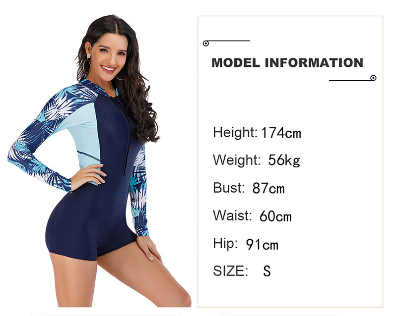 Rash guards Womens 1 Piece Swimsuits Breathable Long Sleeve Surf Bathing Suit
