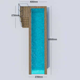 24m3 Pool Water Capacity Acrylic Swimming Pool Glass Walls with 90mm Thickness