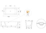 1 Person Square Freestanding Bathtub With Central Drain 1700 * 800 * 600mm