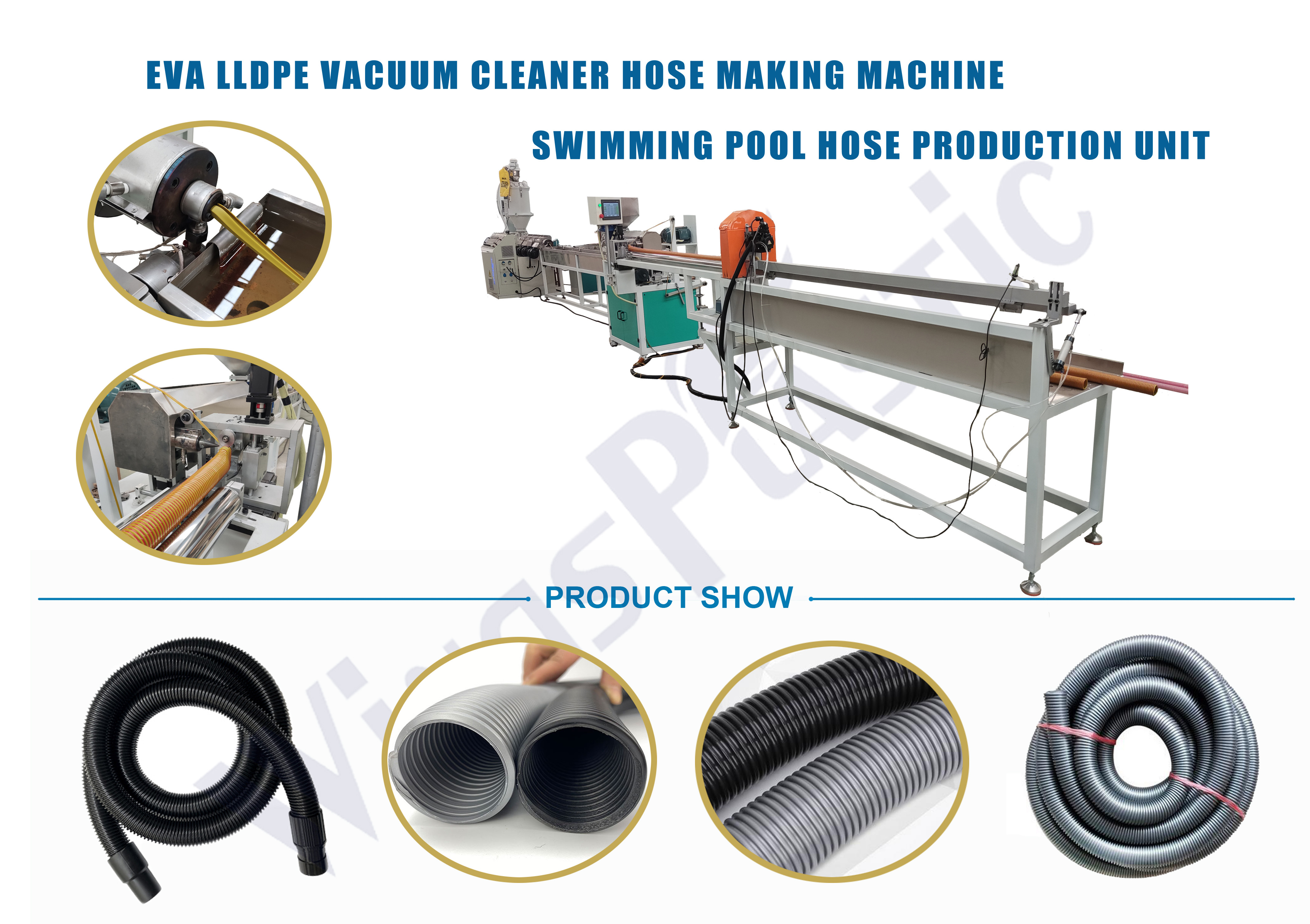 Automation EVA Spiral Wrapping Pipe Vacuum Cleaner Hose Making Machine