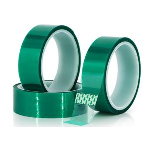 China Heat Resistant Silicone Green Masking Tape PET Polyester Powder Coating wholesale