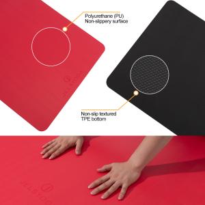 China Wera Resistance Red PU Yoga Mat Unique Hygroscopicity Waterproof Function wholesale