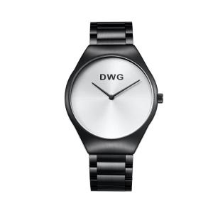 China Black Thin Stainless Steel Quartz Analog Wrist Watch Water Resistant wholesale