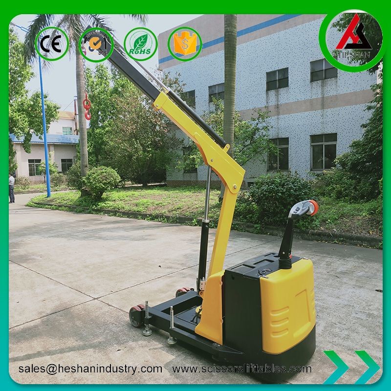 CE Mobile Electric Floor Crane 1 Ton Heavy Loads Battery Powered